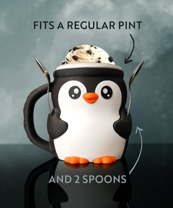 Cute Penguin Ice Cream Pint Holder