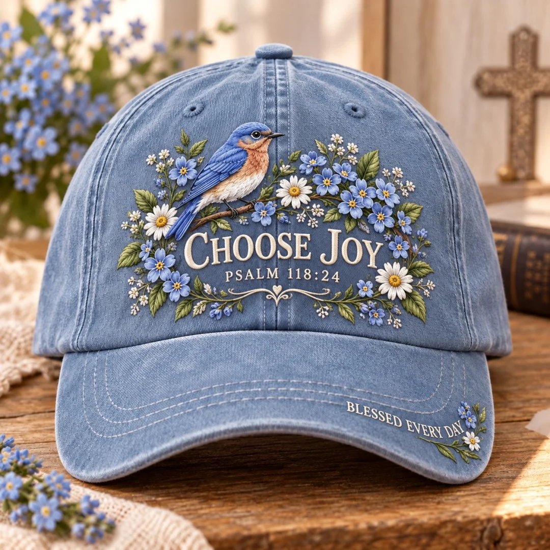 ✝️ Christian Faith & Nature Scripture Baseball Cap | Detailed Embroidery • Comfortable Fit 🧢
