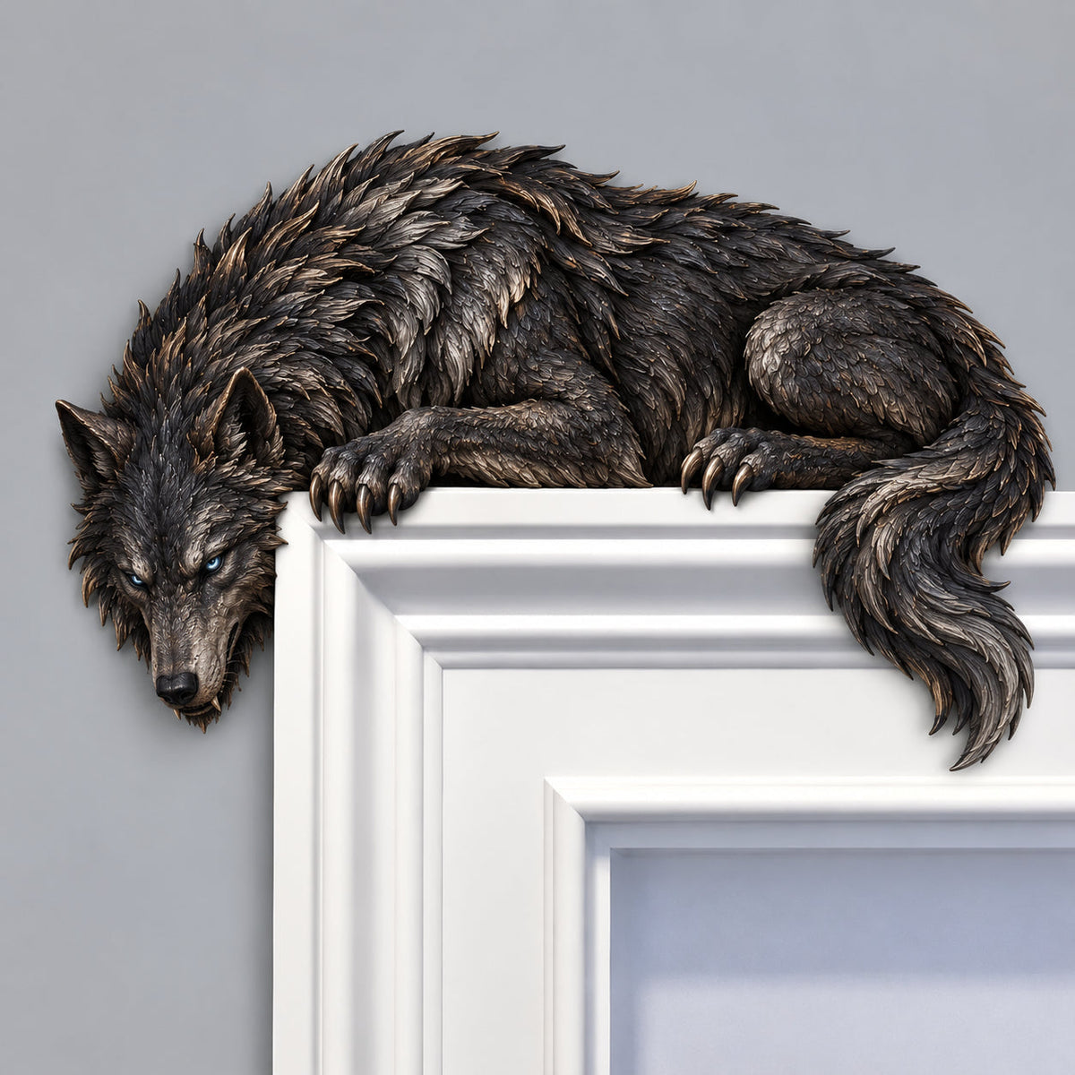 ⏳⏳⏳ Last Day 50% OFF – 🐉🔥 Sleeping Dragon Door Topper | Medieval Fantasy Dragon Guardian Wall Décor for Doorway, Gaming Room & Gothic Home 🏰✨