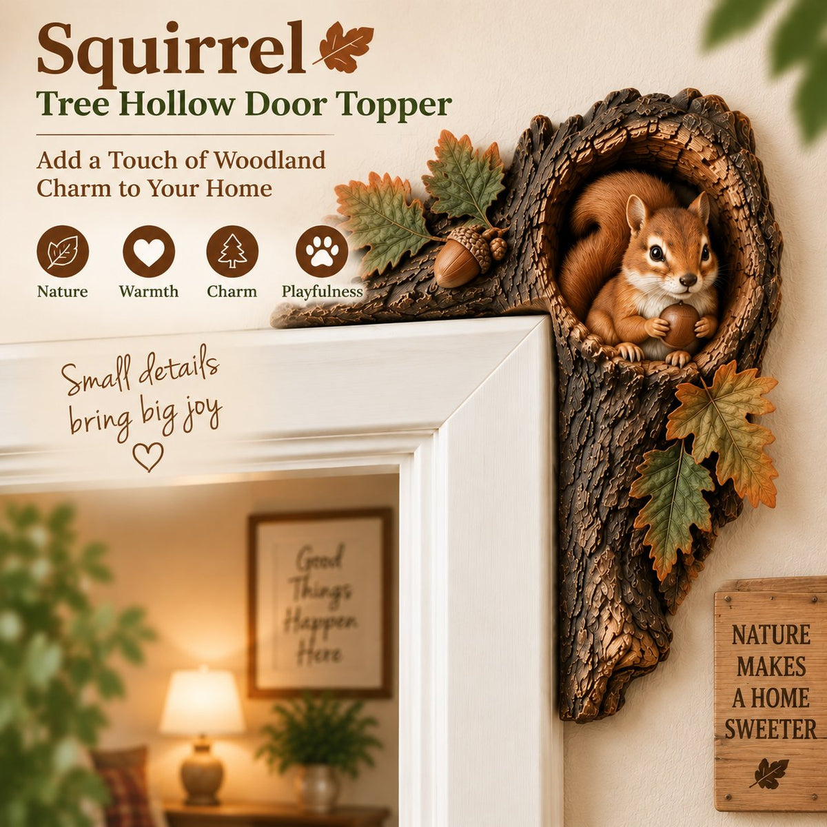 🎅 2026 Christmas Gift 50% Off--⏰LAST DAY 50% OFF 🐿️ 3D Chipmunk Tree Hollow Door Topper | Woodland Animal Doorway Decor For Cozy Nature Homes