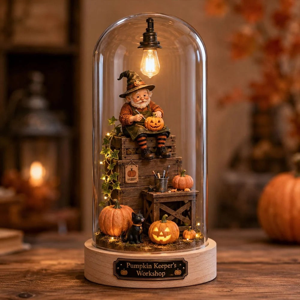 🎅🎅 2026 Christmas Gift 50% Off--⏳Halloween Glass Dome Miniature Scene Ambient Lamp