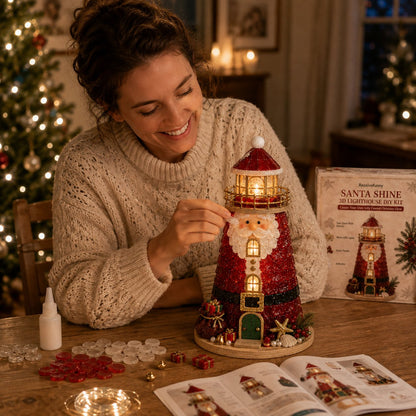 🎅 2026 Christmas Gift 50% Off--🎄Beginner-Friendly DIY Lighted Christmas Character Sea Glass-Style Lighthouse Kit Collection | Complete Kit with Sea Glass-Style Pieces, LED Lights & Step-by-Step Guide Included 💕