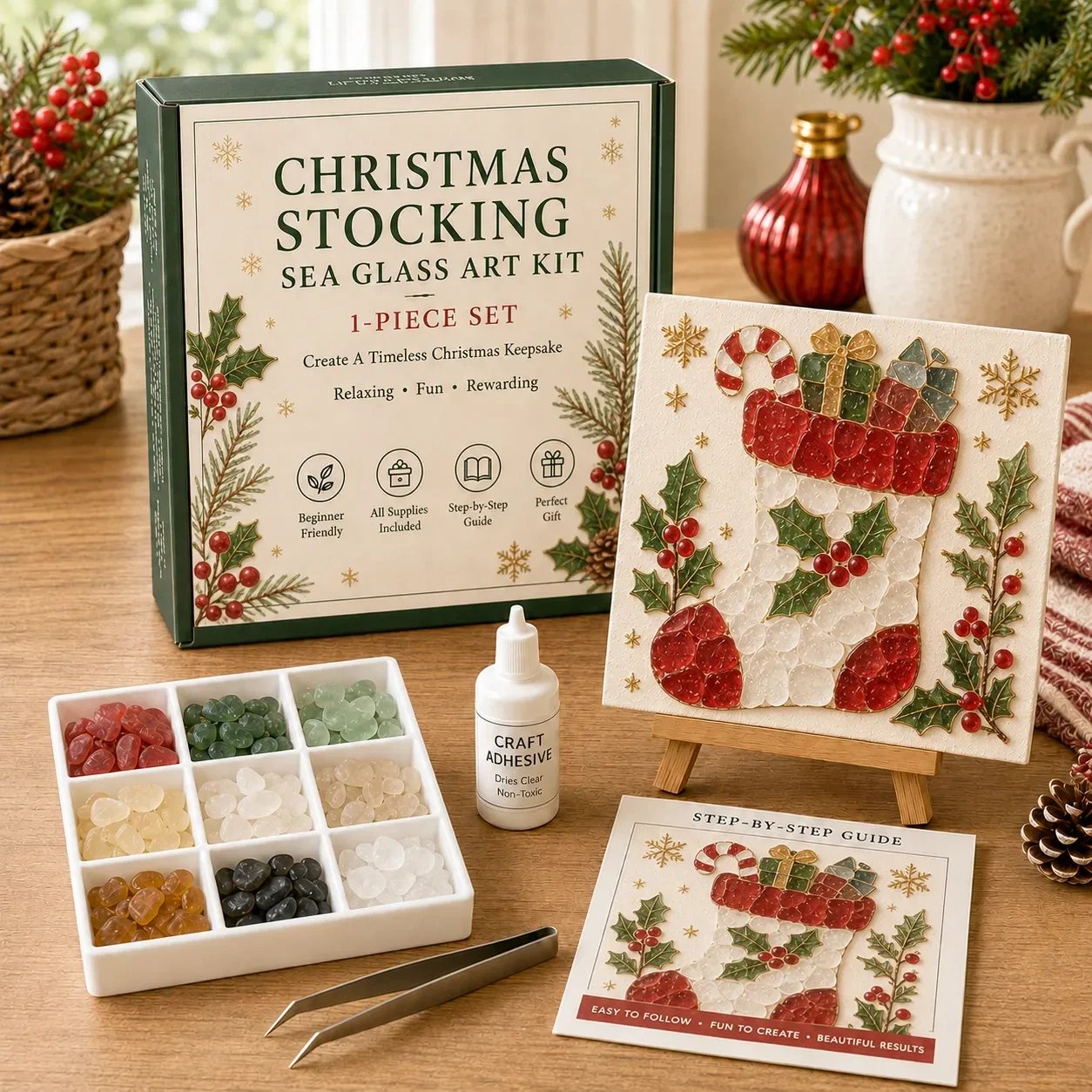 🔥🔥 LAST DAY 50% OFF 🎄 Christmas Sea Glass Art Kit
