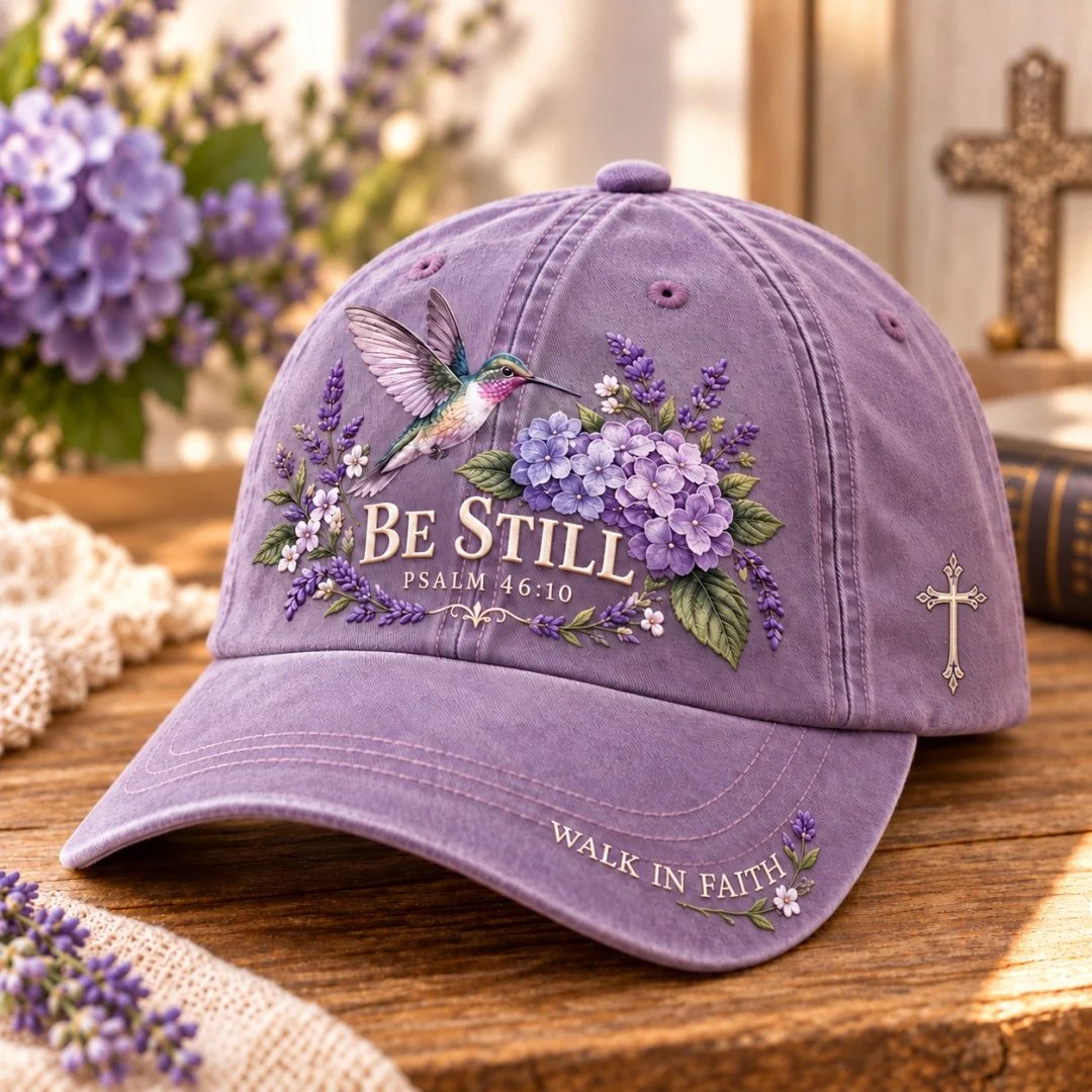 ✝️ Christian Faith & Nature Scripture Baseball Cap | Detailed Embroidery • Comfortable Fit 🧢