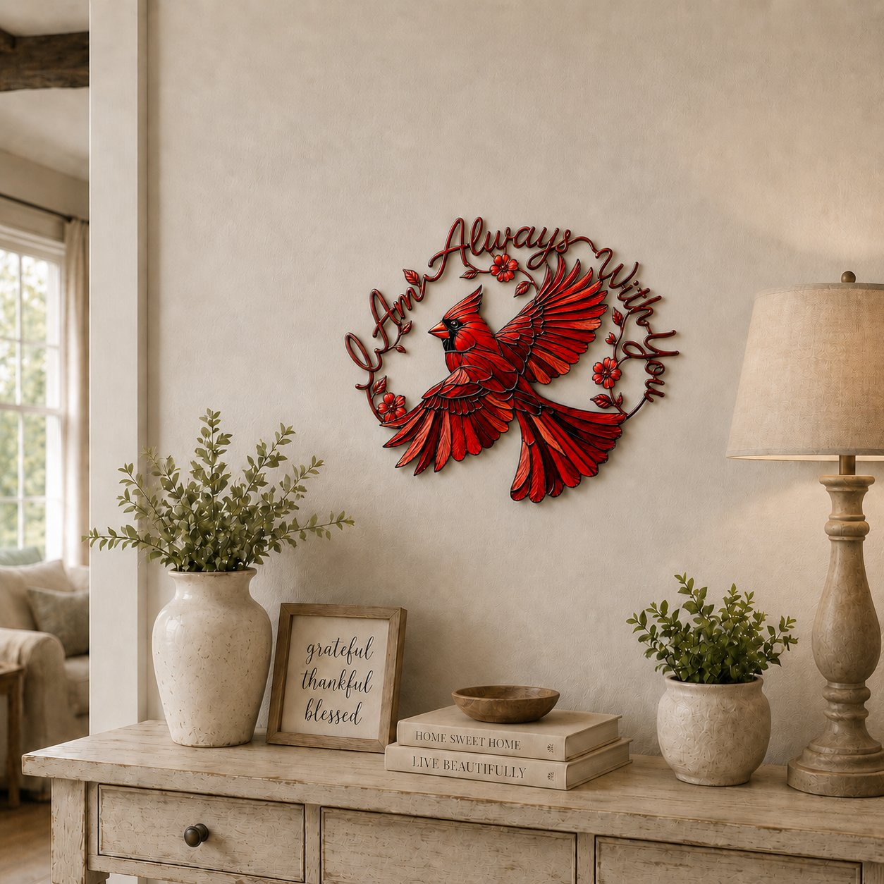 ❤️❤️Cardinal Metal Wall Art - I Am Always With You