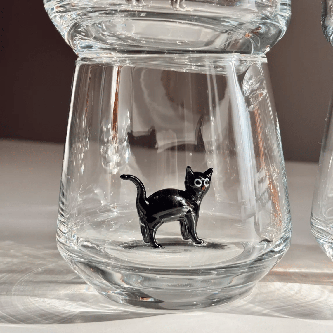 🐱🐱 Handmade Murano Glass Cat Wine Glass
