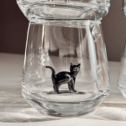 🐱🐱 Handmade Murano Glass Cat Wine Glass