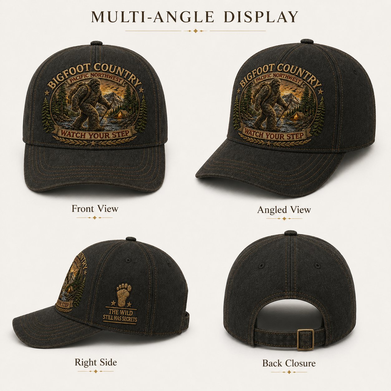 🦶Bigfoot Country Vintage Embroidered Cap – Free Collector Coin Included