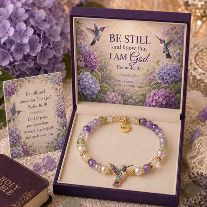 🎅🎅 2026 Christmas Gift 50% Off--✝️ Psalm 46:10 Faith Bracelet | Limited Edition 2026 Christian Jewelry with 7 Meaningful Nature Symbols, Gemstone-Style Beads & Scripture Gift Box 🤍