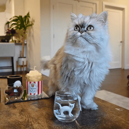 🐱🐱 Handmade Murano Glass Cat Wine Glass