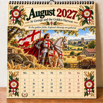 🗡️🐉 2027 England St George “Faith, Courage & Protection” Wall Calendar📅