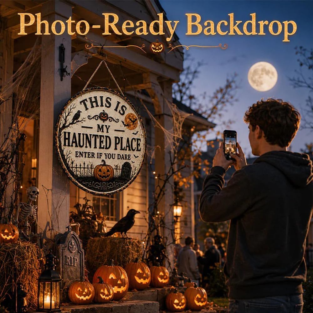 🎃🎃🦇 Welcome to Your Haunted Haven: This Is My Haunted Place Halloween Door Sign