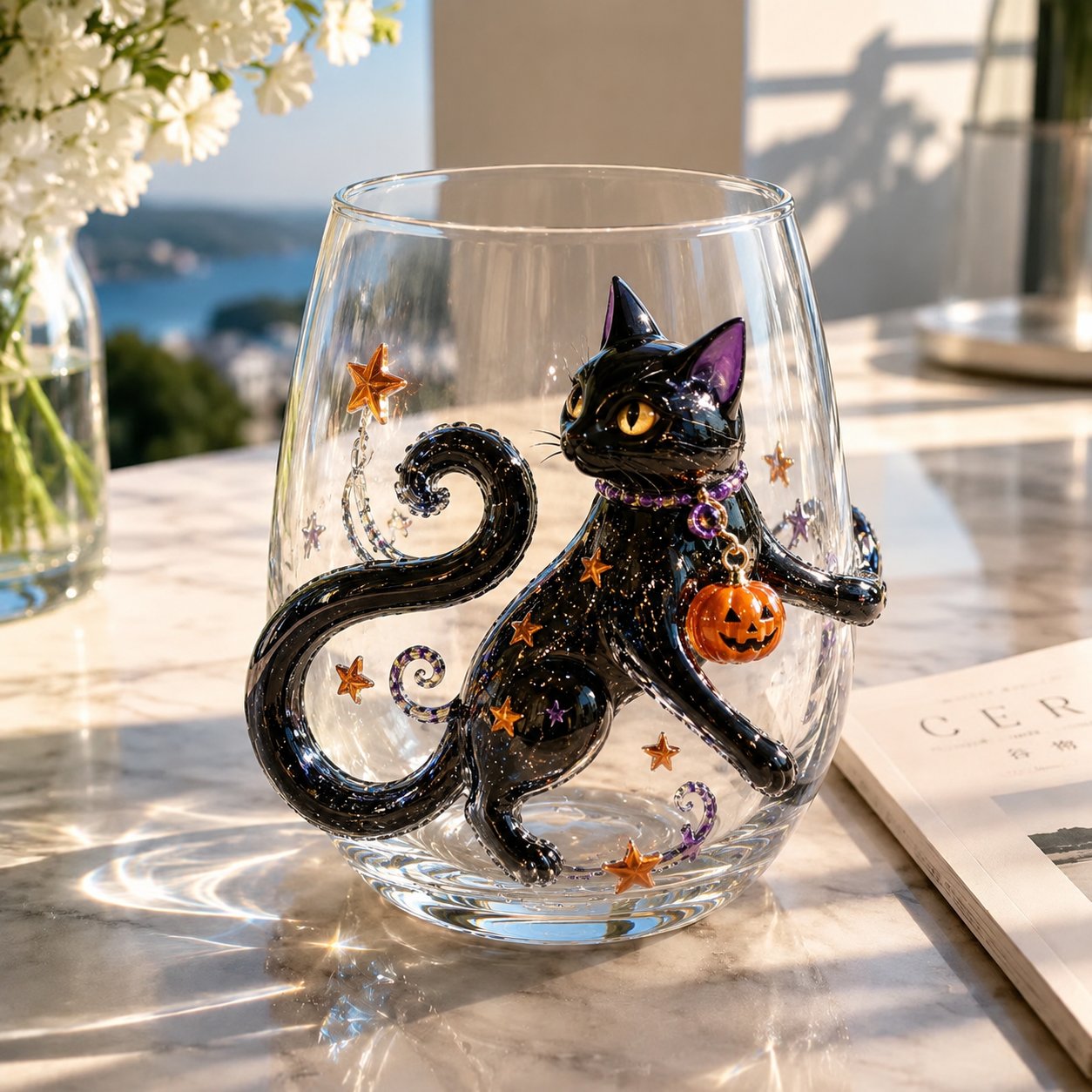 🎃 🎃 3D Halloween Artisan Glassware Collection | For Magical Halloween Sips, Eye-Catching 3D Details, Luminous Festive Party Moments & Cozy Fall Home Bar Glow
