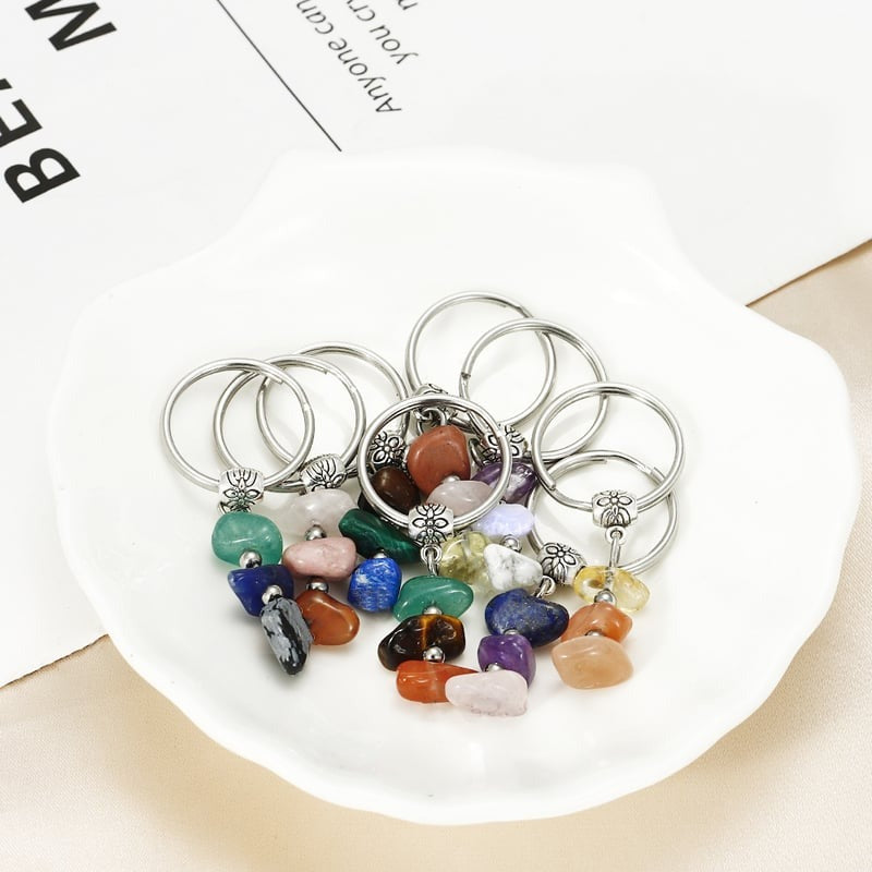 ✨Handmade Natural Stone Keychain – Carry Positivity Everywhere