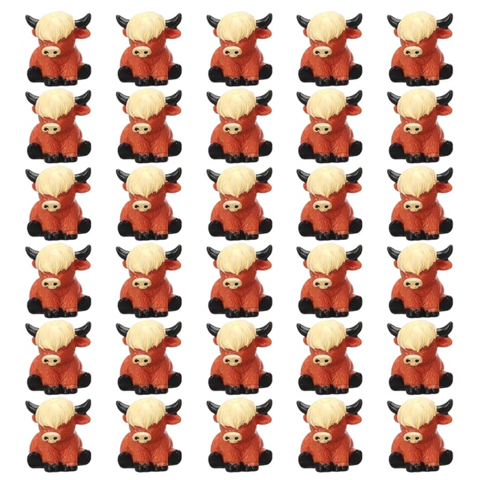 🐂🥚 Easter Mini Highland Cow Figurines
