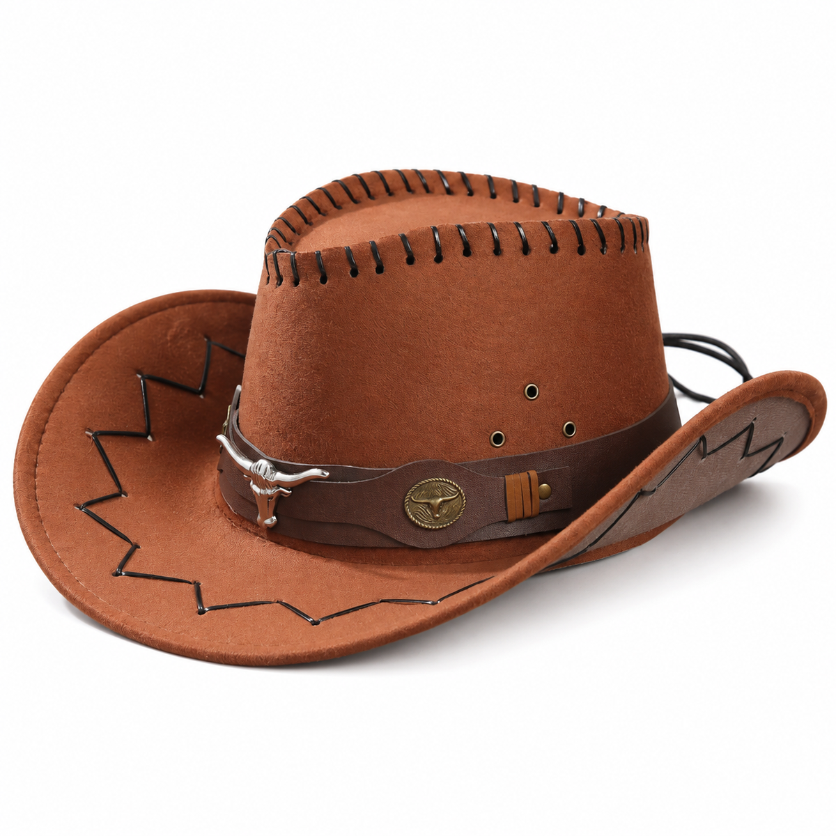🤠 Longhorn Western Cowboy Hat – For the Spirit That Follows Its Own Trail