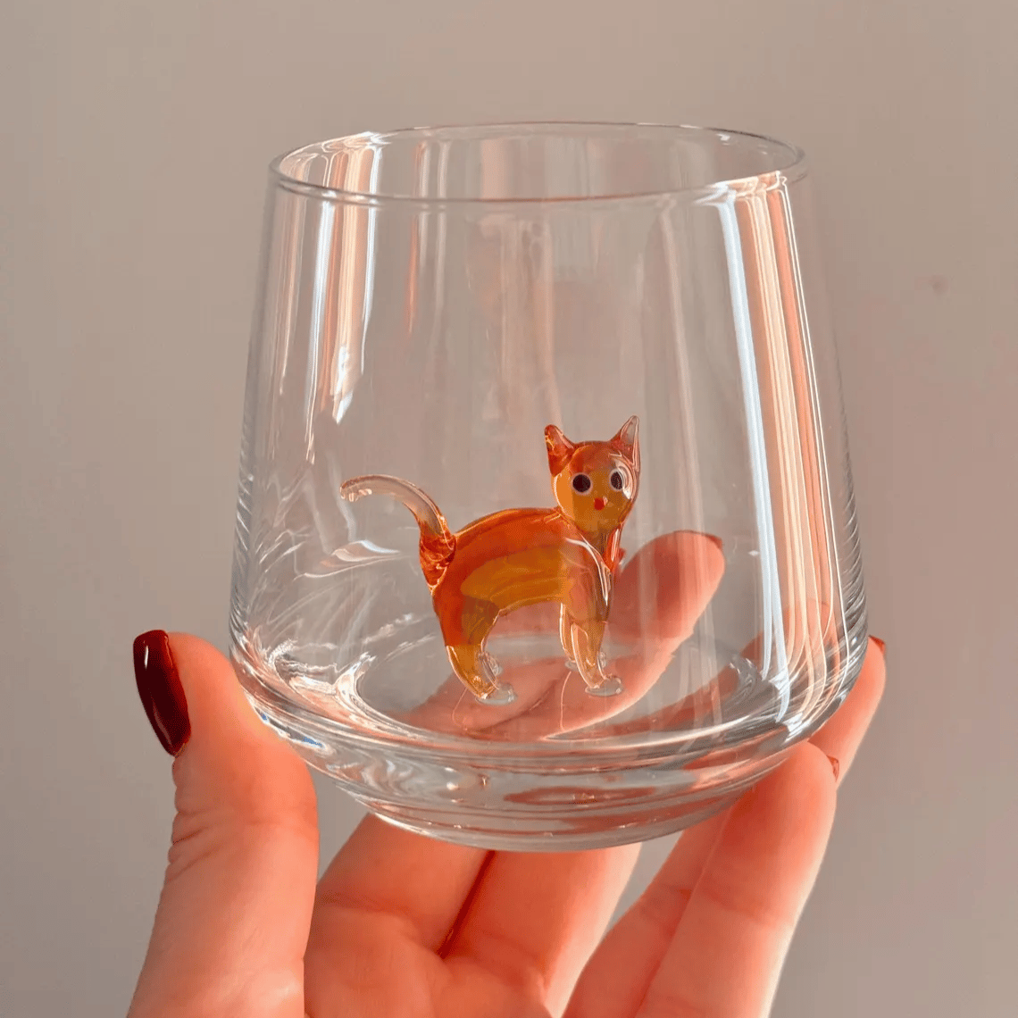 🐱🐱 Handmade Murano Glass Cat Wine Glass