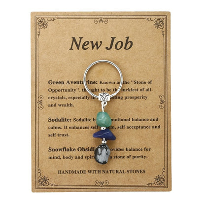 ✨Handmade Natural Stone Keychain – Carry Positivity Everywhere