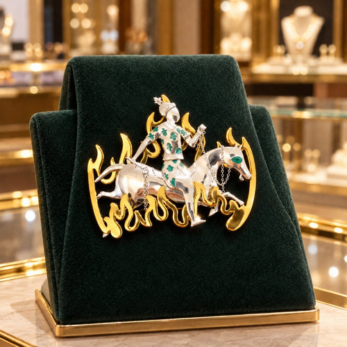 ✨ Handmade 925 Sterling Silver Equestrian Brooch – 2-in-1 Suit Pocket Accessory🐎🕴️