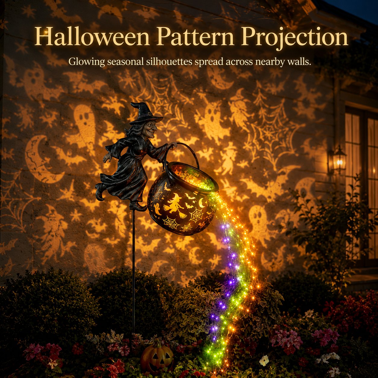 🧙‍♀️🧙‍♀️Halloween Witch Cauldron Garden Light