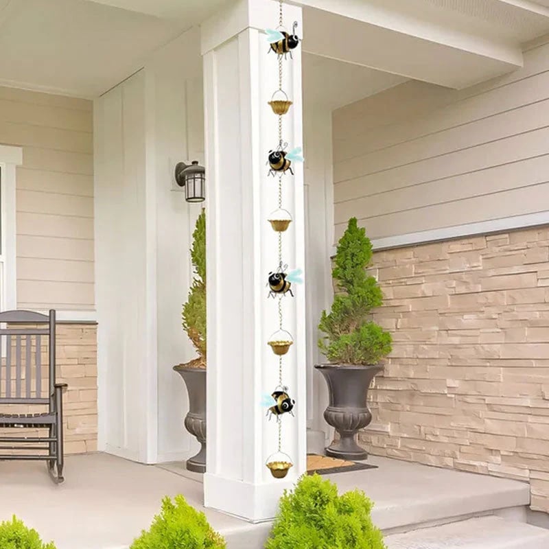 🐝🐝Whimsical Bee Rain Chain— Transforming Rainy Days into a Garden Spectacle