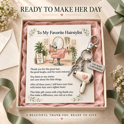 ✨✨ The "You Make a Difference" Appreciation Gift Set – Keychain & Greeting Card ✨