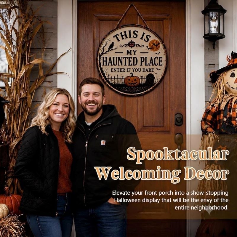 🎃🦇 Welcome to Your Haunted Haven: This Is My Haunted Place Halloween Door Sign