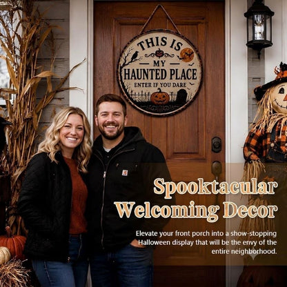 🎃🦇 Welcome to Your Haunted Haven: This Is My Haunted Place Halloween Door Sign