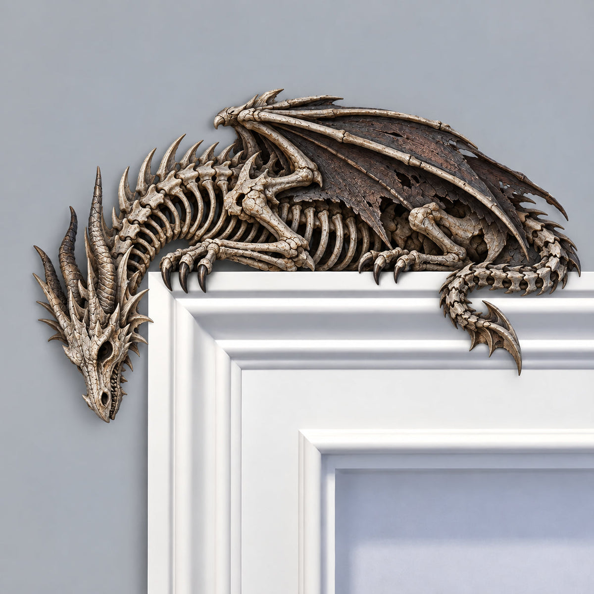 ⏳ Last Day 50% OFF – 🐉🔥 Sleeping Dragon Door Topper | Medieval Fantasy Dragon Guardian Wall Décor for Doorway, Gaming Room & Gothic Home 🏰✨