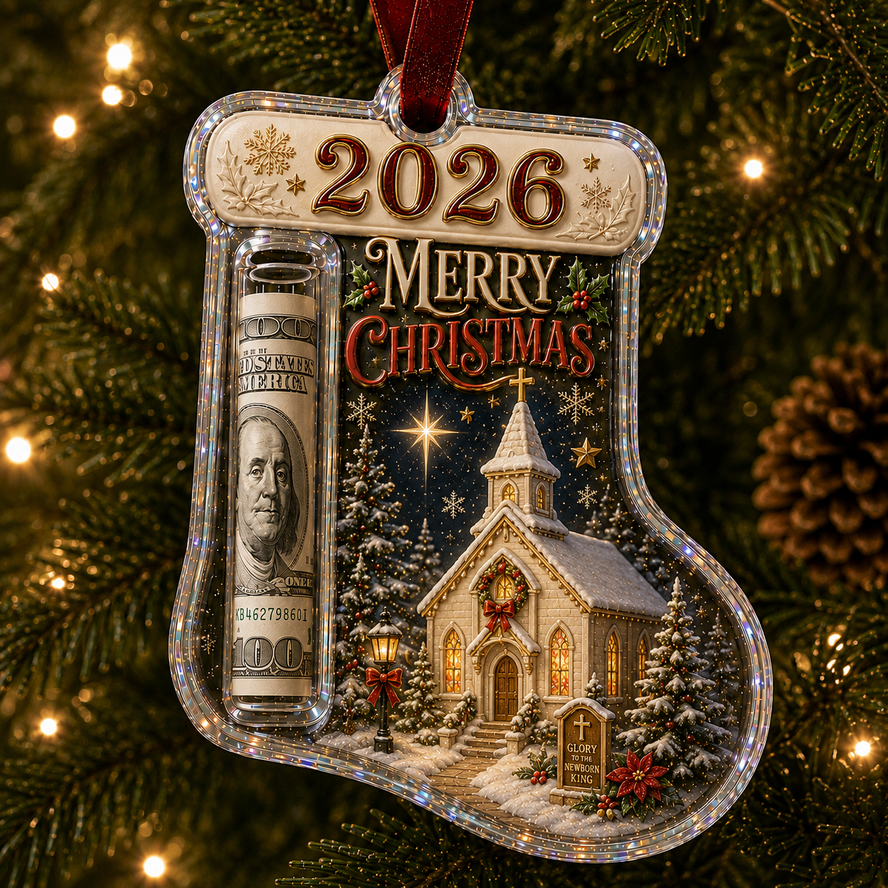 🎅 2026 Christmas Gift 50% Off--Cash Clip Christmas Tree Ornament – Novelty Holiday Money Gift Clip | 9 Festive Styles