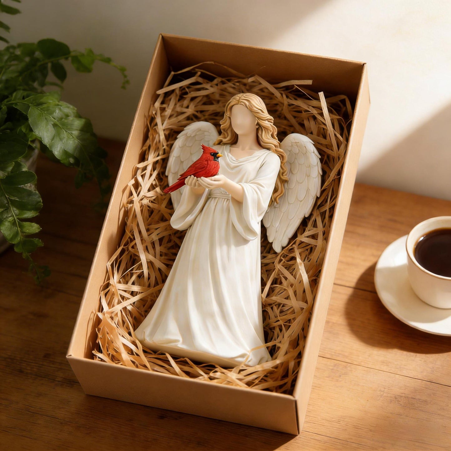 🐦 Handcrafted Cardinal & Angel Memorial Statues – A Symbol of Love, Peace, and Remembrance