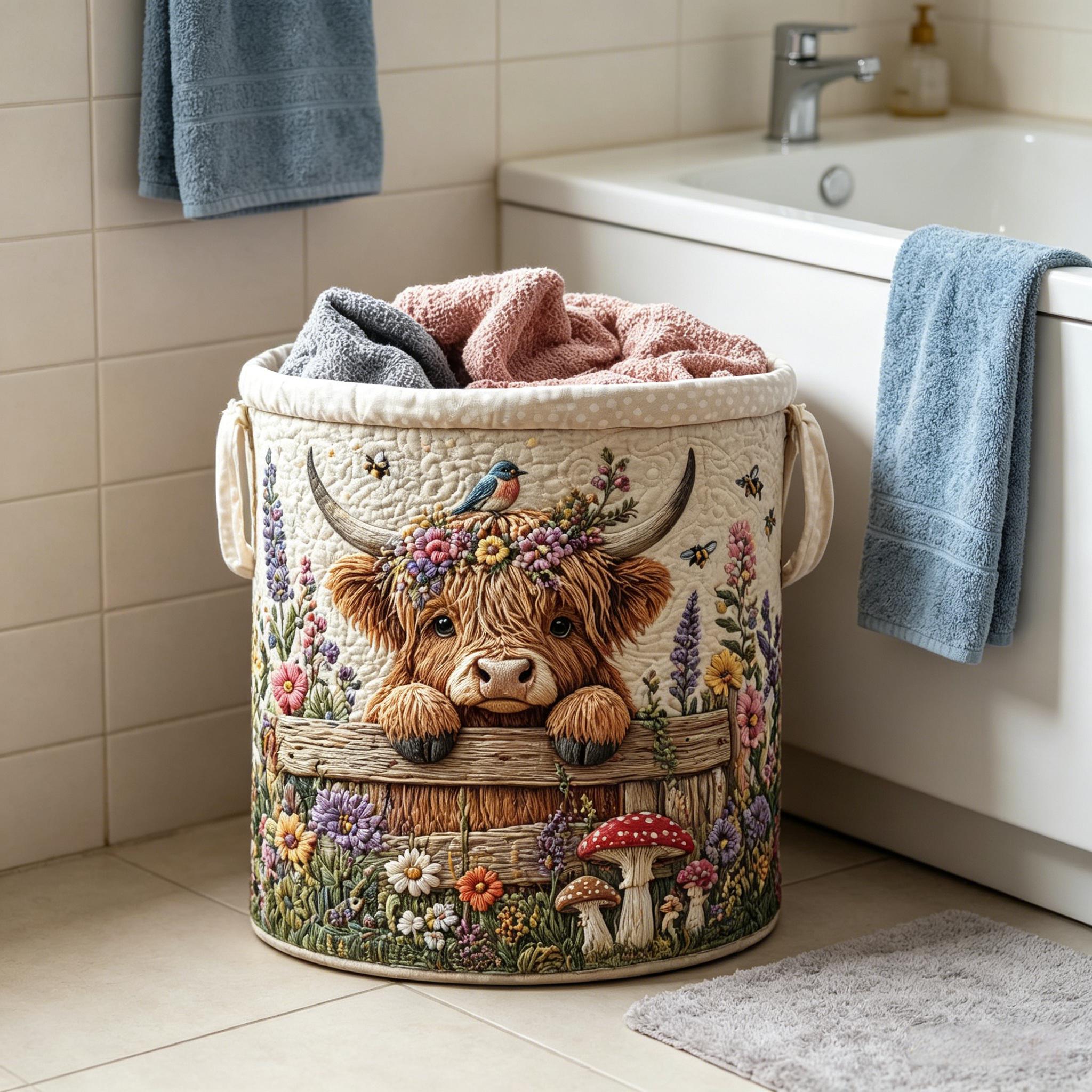 🌱🌱🐂Highland Cow Garden Charm Storage Basket