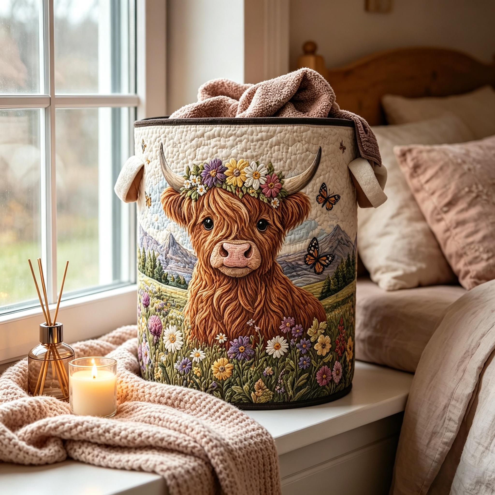 🌱🌱🐂Highland Cow Garden Charm Storage Basket