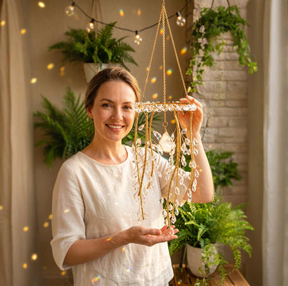 Natural Crystal Willow Branch Suncatcher