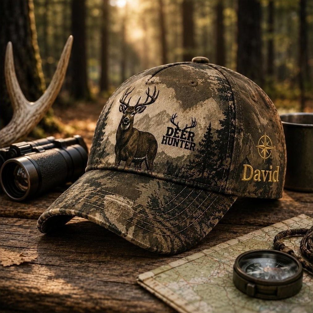 Personalized Deer Hunter Camo Cap