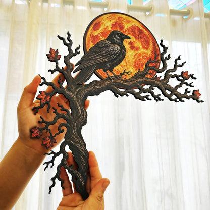 🐦‍⬛🐦‍⬛🌕 Raven Moon Halloween Corner Decor