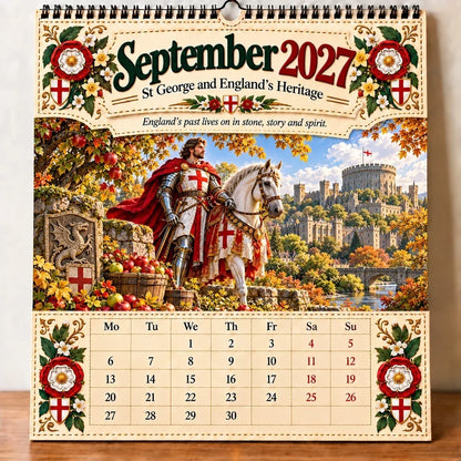 🗡️🐉 2027 England St George “Faith, Courage & Protection” Wall Calendar📅