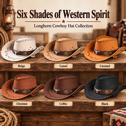 🤠 Longhorn Western Cowboy Hat – For the Spirit That Follows Its Own Trail