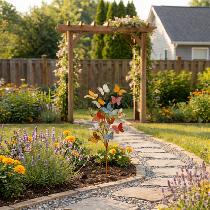 🦋🦋Multicolored Metal Butterfly Garden Stake