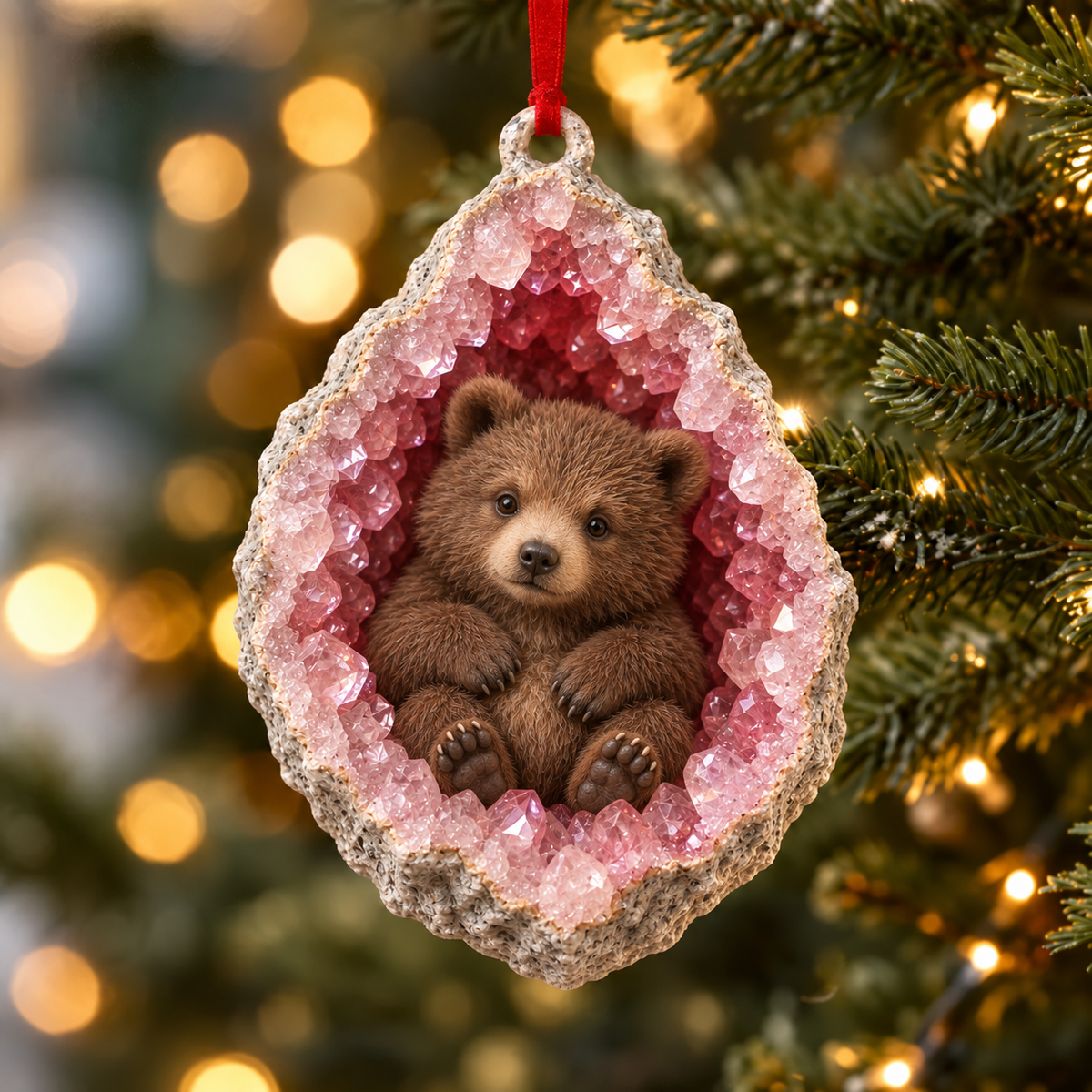 🎄Sleeping Woodland Animals Christmas Ornament