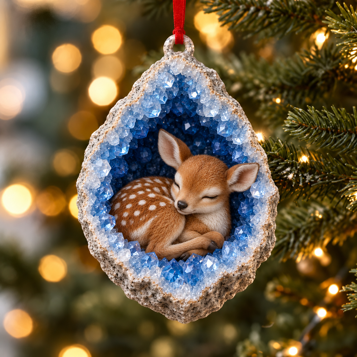 🎄Sleeping Woodland Animals Christmas Ornament