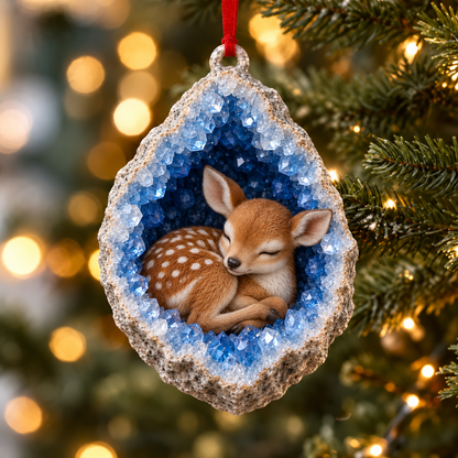 🎄Sleeping Woodland Animals Christmas Ornament