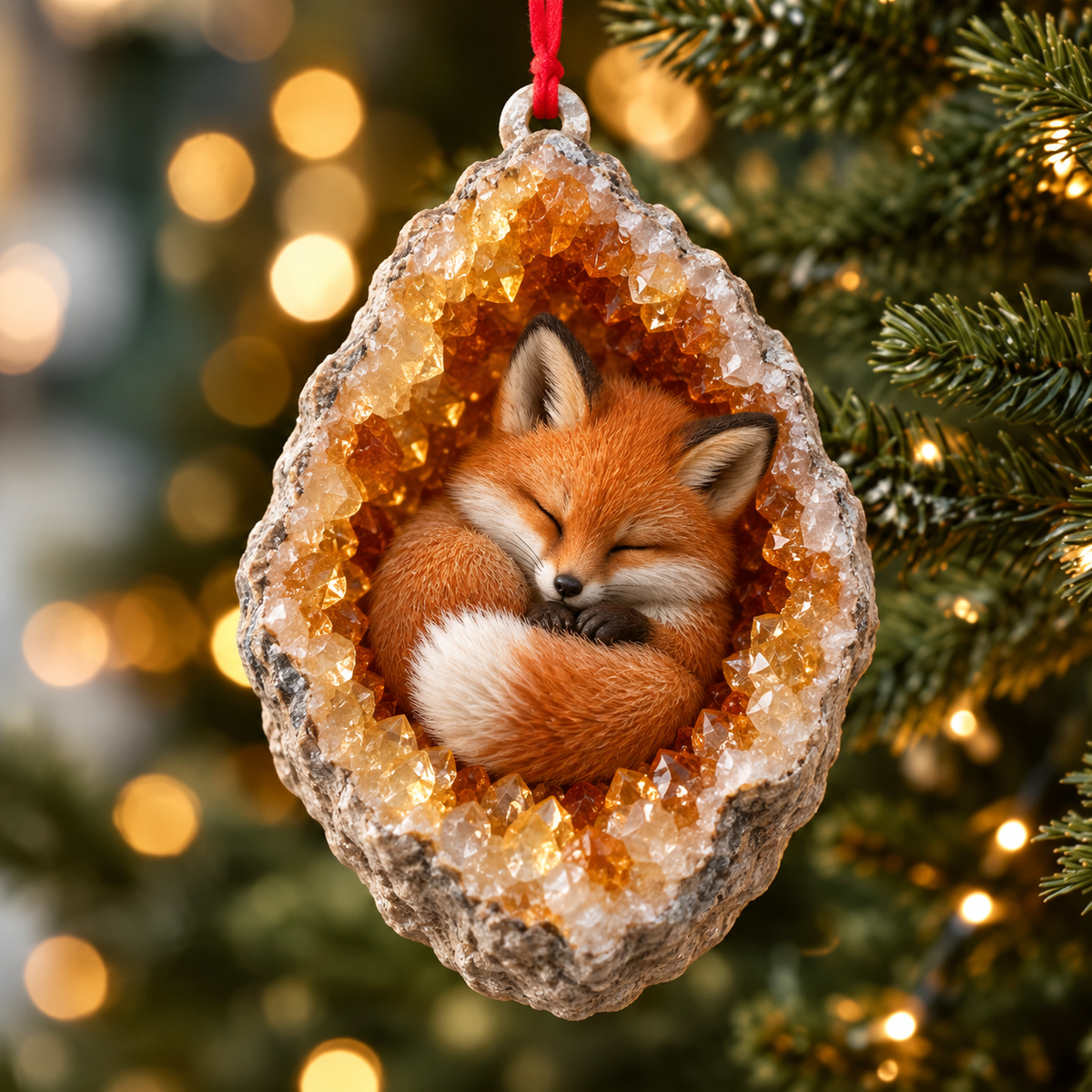 🎄Sleeping Woodland Animals Christmas Ornament