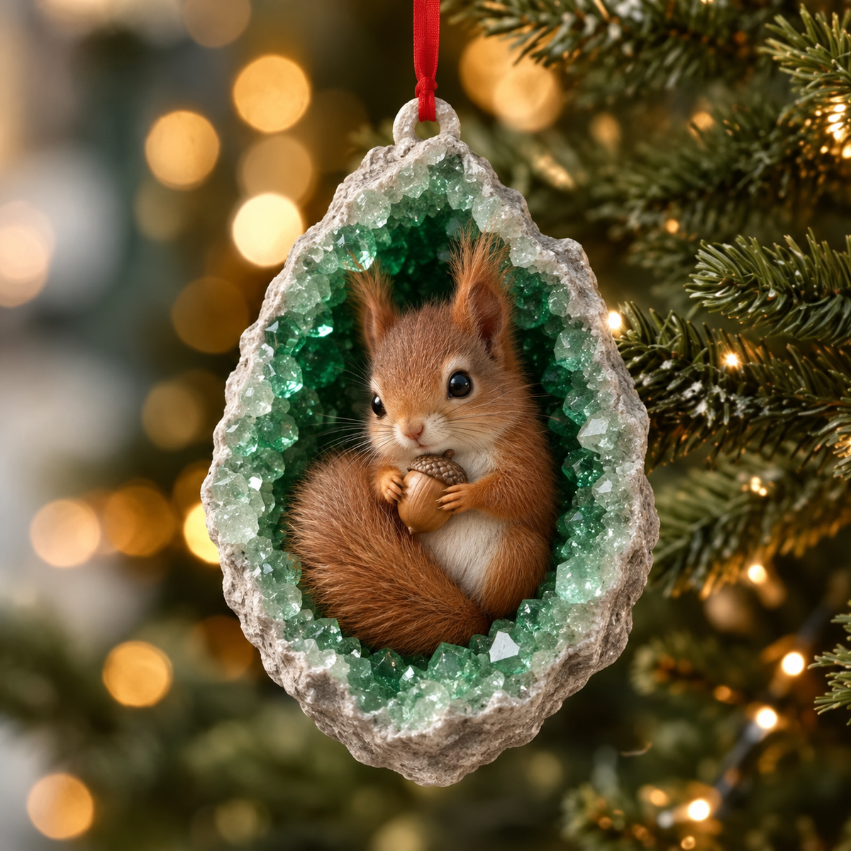 🎄Sleeping Woodland Animals Christmas Ornament