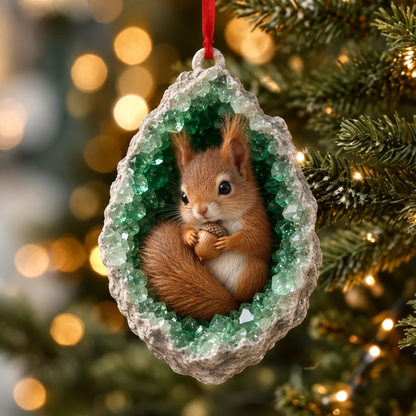 🎄Sleeping Woodland Animals Christmas Ornament
