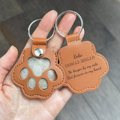 🎁Pet hair memorial charm, Engraved pet loss gift