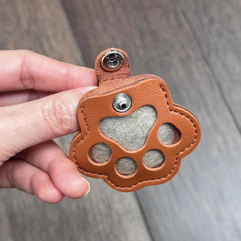 🎁Pet hair memorial charm, Engraved pet loss gift