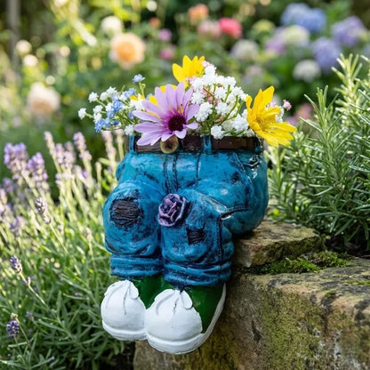 🌸🌸Unique Resin Sitting Planter Cute Animal Flower Pot Succulent Container Decorative Garden Sculpture Indoor Outdoor Pot Gift for Plant Lover