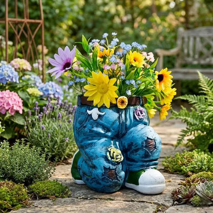 🌸Unique Resin Sitting Planter Cute Animal Flower Pot Succulent Container Decorative Garden Sculpture Indoor Outdoor Pot Gift for Plant Lover