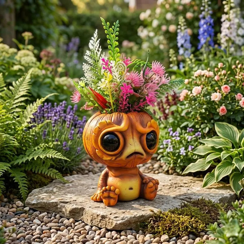 🌸Unique Resin Sitting Planter Cute Animal Flower Pot Succulent Container Decorative Garden Sculpture Indoor Outdoor Pot Gift for Plant Lover